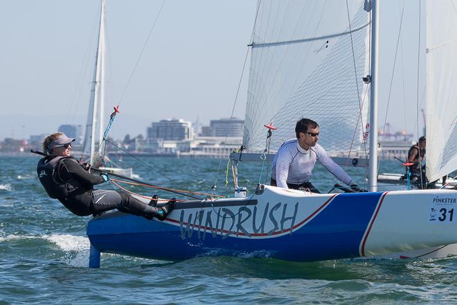 Representing SA is Zoe Greer and Peter Dunk – She was the second placed female skipper and 30th overall  - Pinkster Gin 2017 F18 Australian Championship ©  Alex McKinnon Photography http://www.alexmckinnonphotography.com